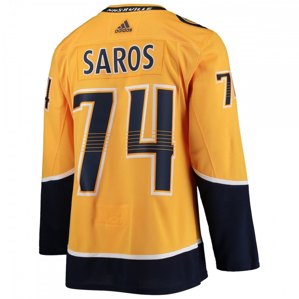 Juuse Saros Nashville Predators adidas Home Authentic Player Jersey - Gold-Pro Kit Vault | Brand New 26/27 Sports Jerseys